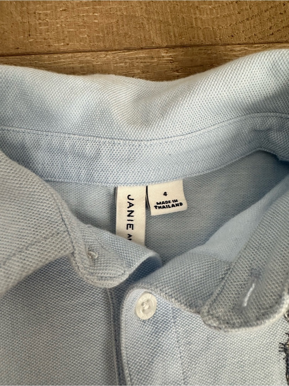 Janie and Jack Light Blue Polo with Bunny Patch - Picture 6 of 7